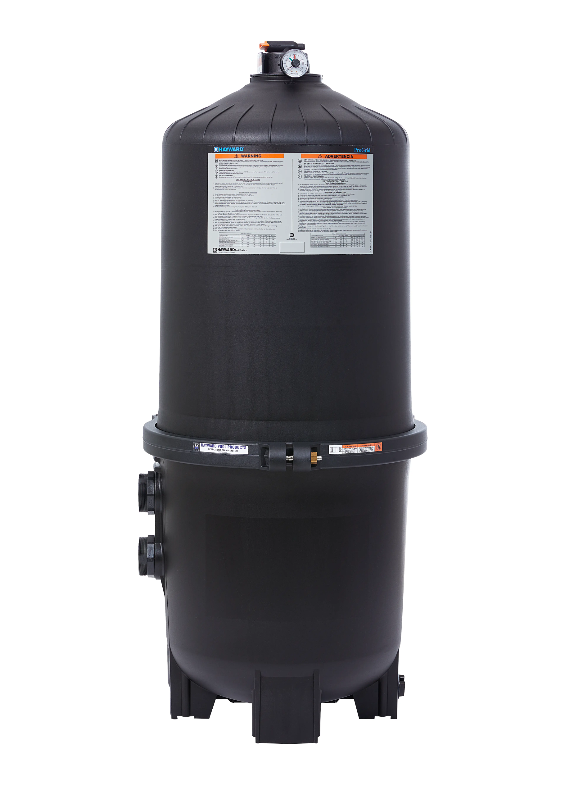 Sand filter system showing 18-inch filter for pool maintenance